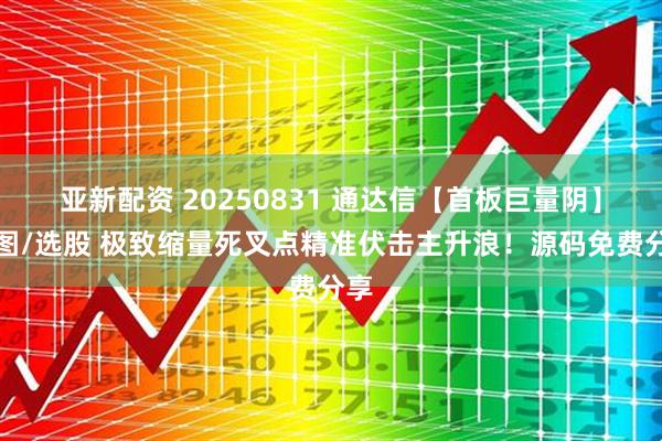 亚新配资 20250831 通达信【首板巨量阴】主图/选股 极致缩量死叉点精准伏击主升浪！源码免费分享